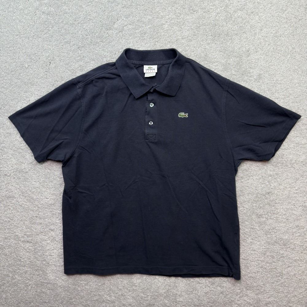 Lacoste Sport Men's 2XL Navy Blue Cotton Polo Shirt Size 7 Crocodile Logo